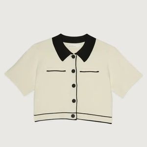 Oak + Fort Cropped Knit Blouse